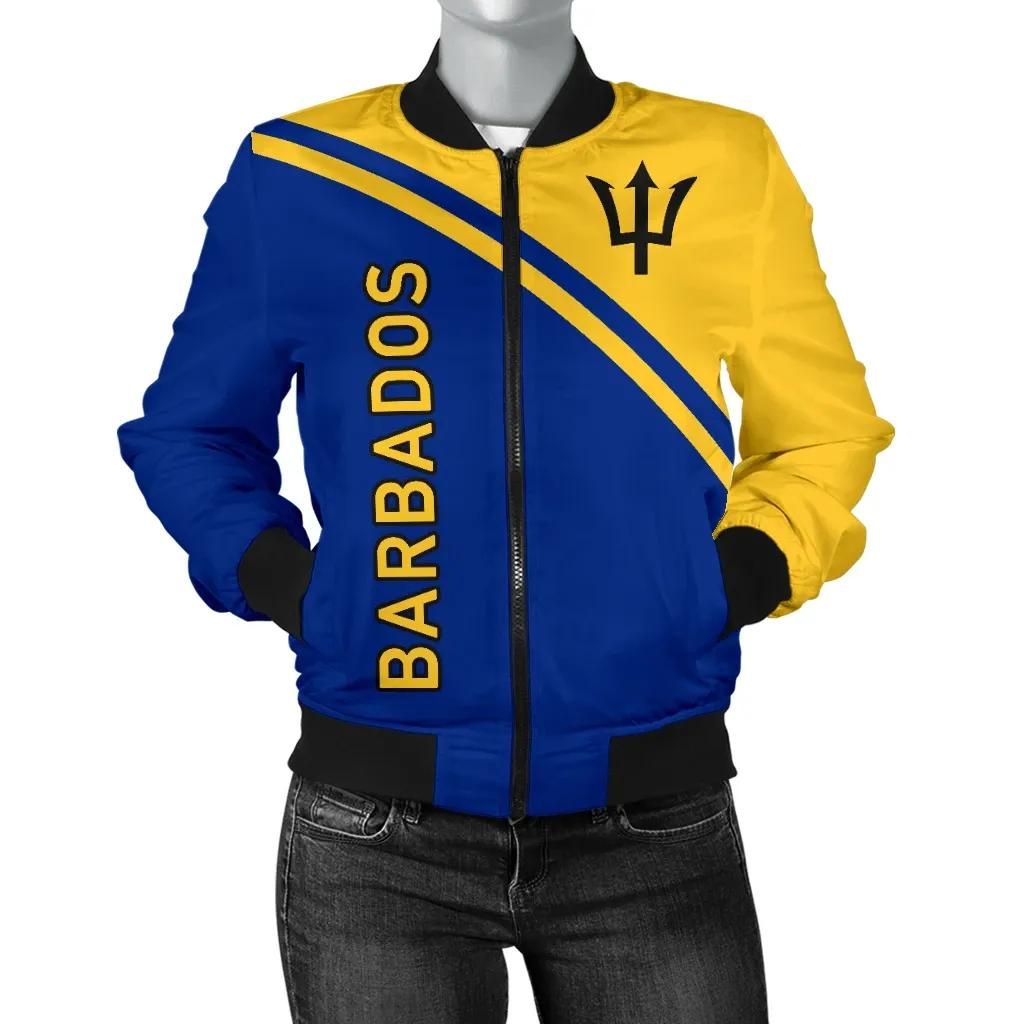 Barbados Women's Bomber Jacket - Curve Version - BN01 Bomber Jacket Barbados Women's Bomber Jacket - Curve Version - BN01 Bomber Jacket