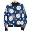 Baseball League Print Pattern Women Casual Bomber Jacket