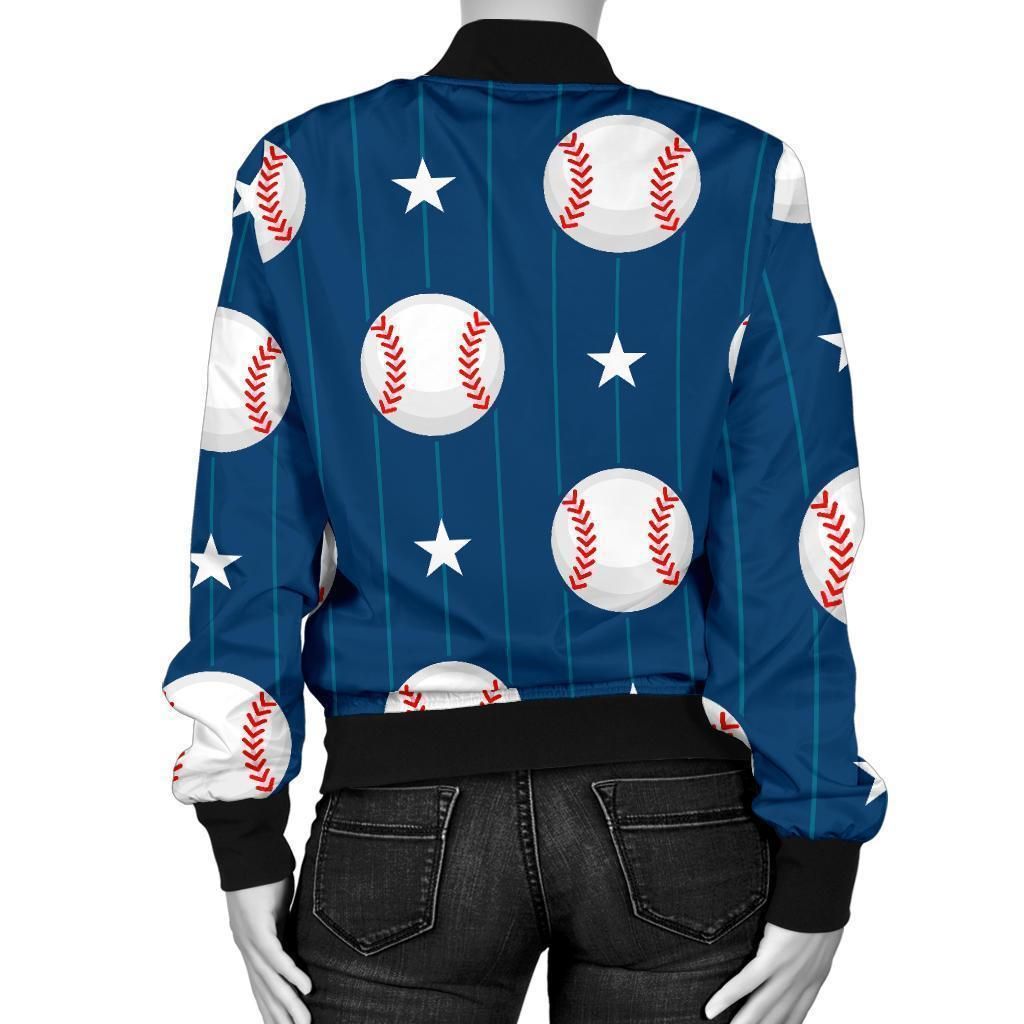 Baseball-Star-Pattern-Print-Women-Casual-Bomber-Jacket-2