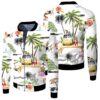 Basset Hound Hawaiian Hawaii Beach Retro 3D Bomber Jacket