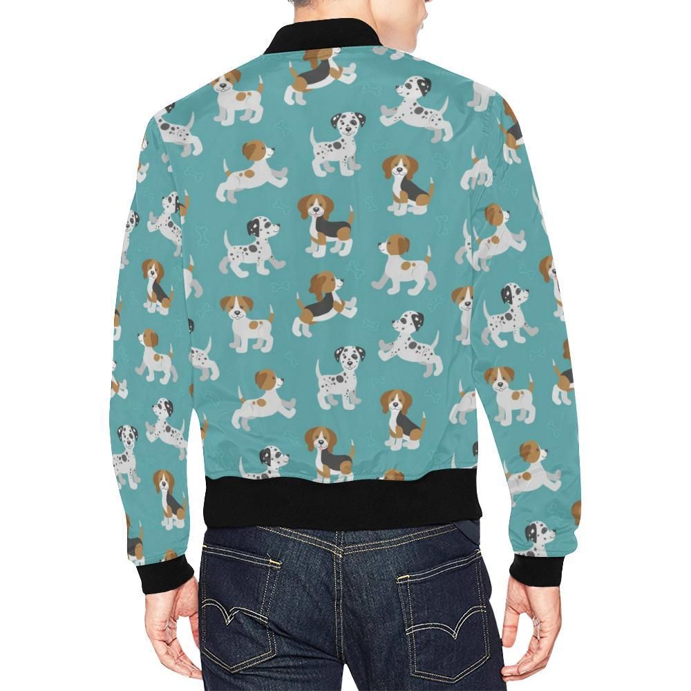 Beagle-Dog-Bone-Pattern-Print-Mens-Bomber-Jacket-2