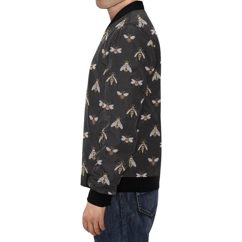 Bee-Lovers-Honey-Gifts-Pattern-Print-Mens-Bomber-Jacket-1