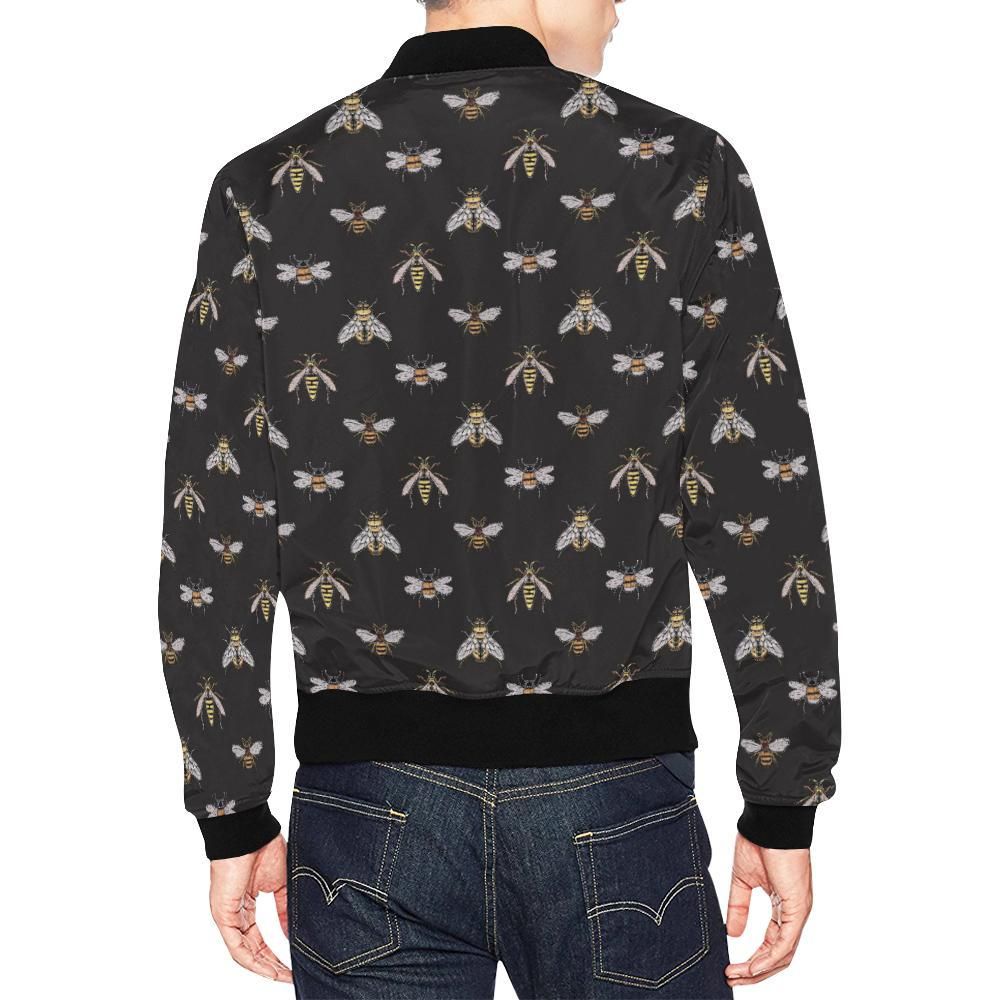Bee-Lovers-Honey-Gifts-Pattern-Print-Mens-Bomber-Jacket-2