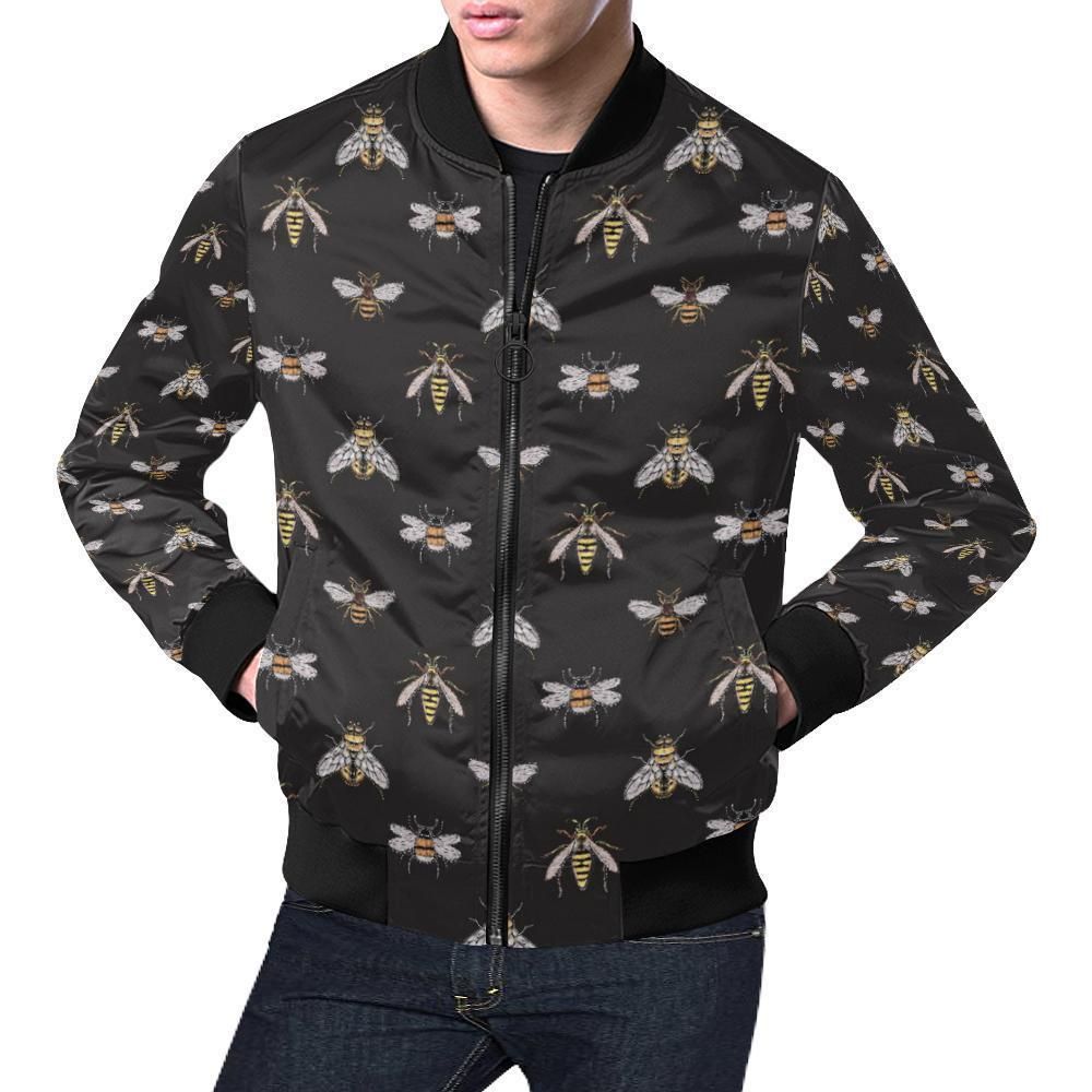 Bee Lovers Honey Gifts Pattern Print Mens Bomber Jacket Bee Lovers Honey Gifts Pattern Print Mens Bomber Jacket