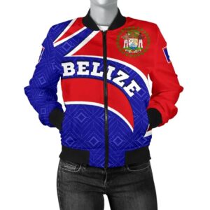 Belize Women's Bomber Jacket - Belize Coat Of Arms - BN18 Bomber Jacket