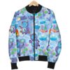 Bigfoot Blue Pattern Print Women Casual Bomber Jacket