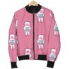 Bigfoot Pattern Print Women Casual Bomber Jacket