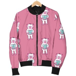 Bigfoot Pattern Print Women Casual Bomber Jacket