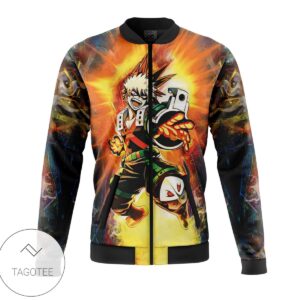 Blazing Bakugo My Hero Academia Casual Bomber Jacket