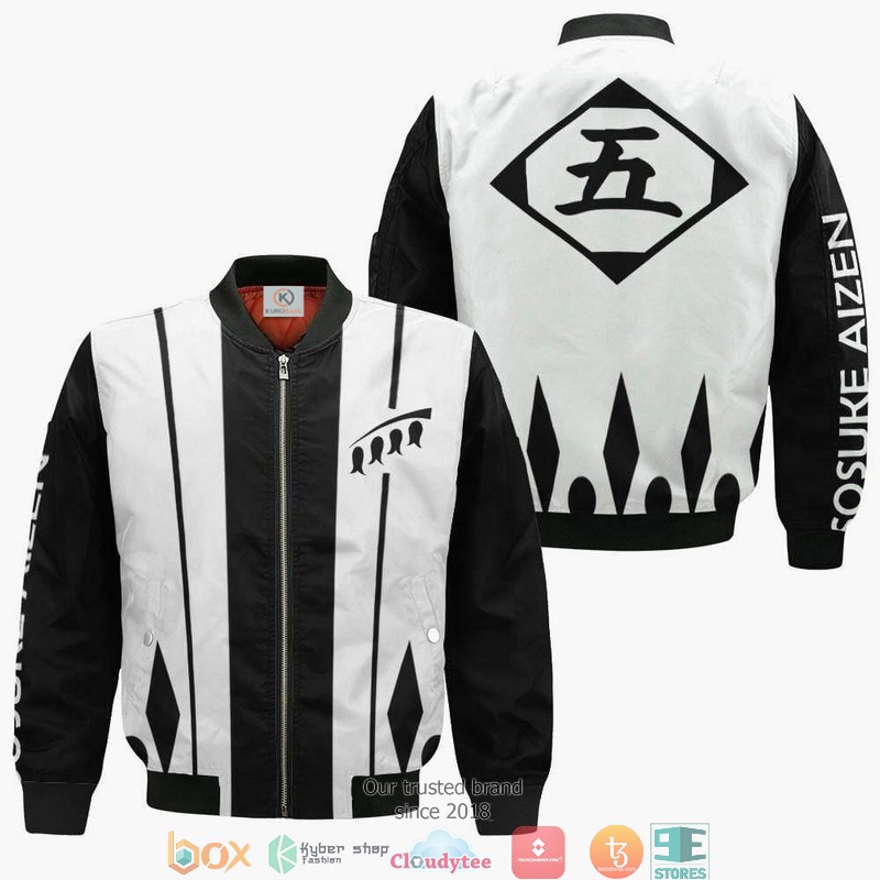 Bleach Sosuke Aizen Fifth Division Anime 3D Bomber Jacket Bleach Sosuke Aizen Fifth Division Anime 3D Bomber Jacket