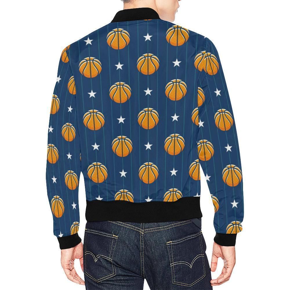 Blue-Basketball-Pattern-Print-Mens-Bomber-Jacket-2