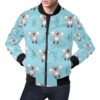 Blue Koala Pattern Print Mens Bomber Jacket