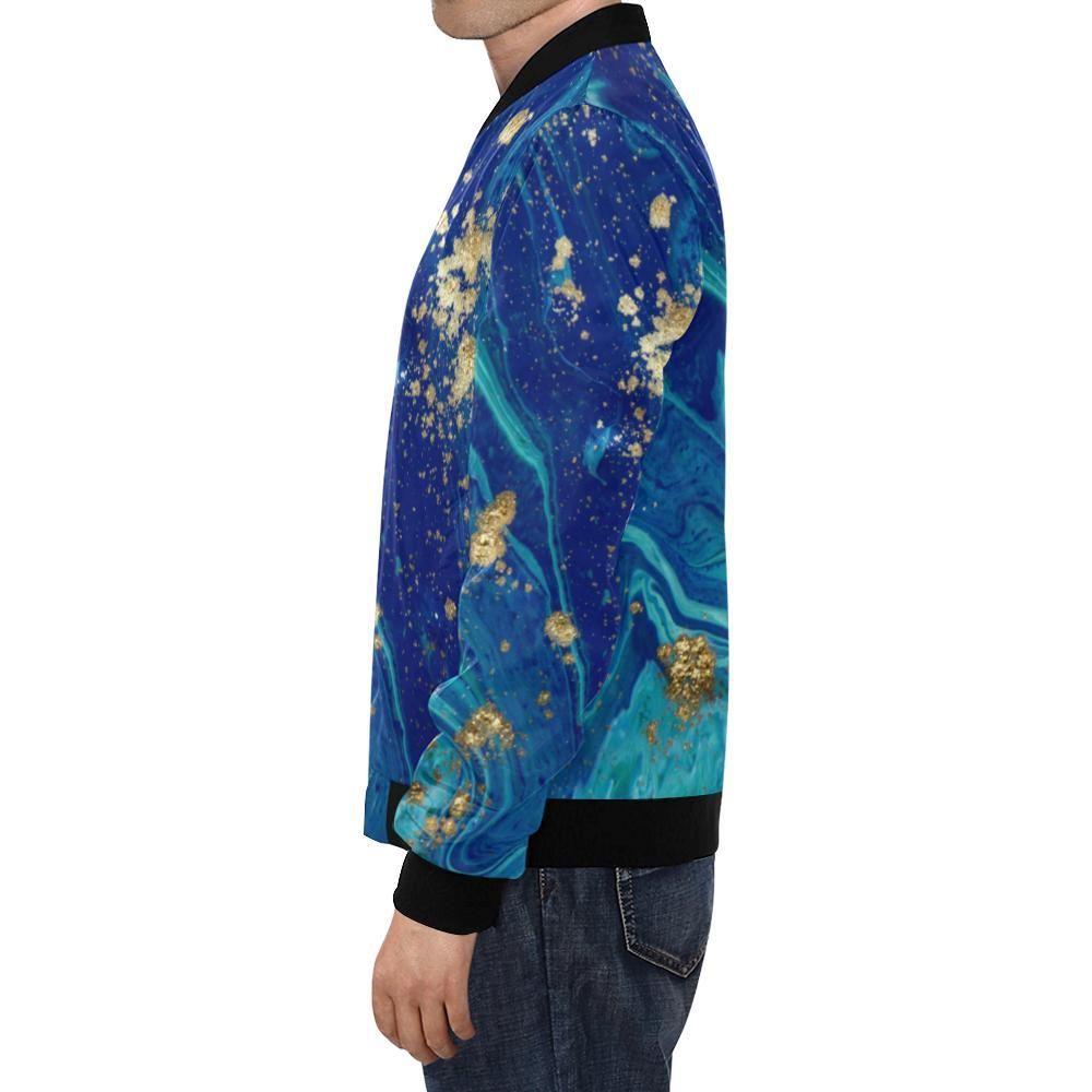 Blue-Marble-Pattern-Print-Mens-Bomber-Jacket-1