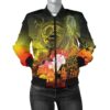 Bomber Jacket American Samoa Polynesian Custom Personalised - Humpback Whale with Tropical Flowers - BN18 Bomber Jacket