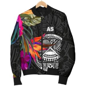 Bomber Jacket American Samoa - Polynesian Hibiscus Pattern - BN39 Bomber Jacket