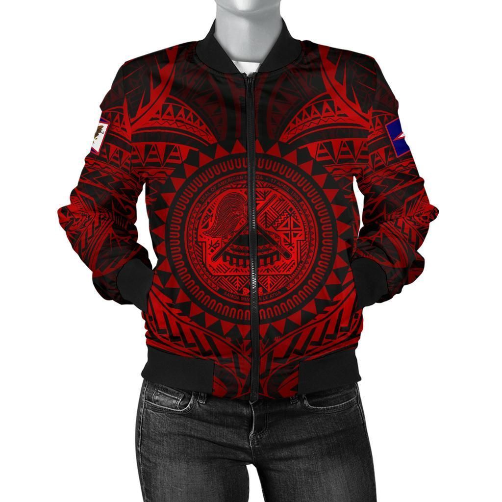 Bomber Jacket American Samoa Polynesian - Red Seal - BN18 Bomber Jacket Bomber Jacket American Samoa Polynesian - Red Seal - BN18 Bomber Jacket