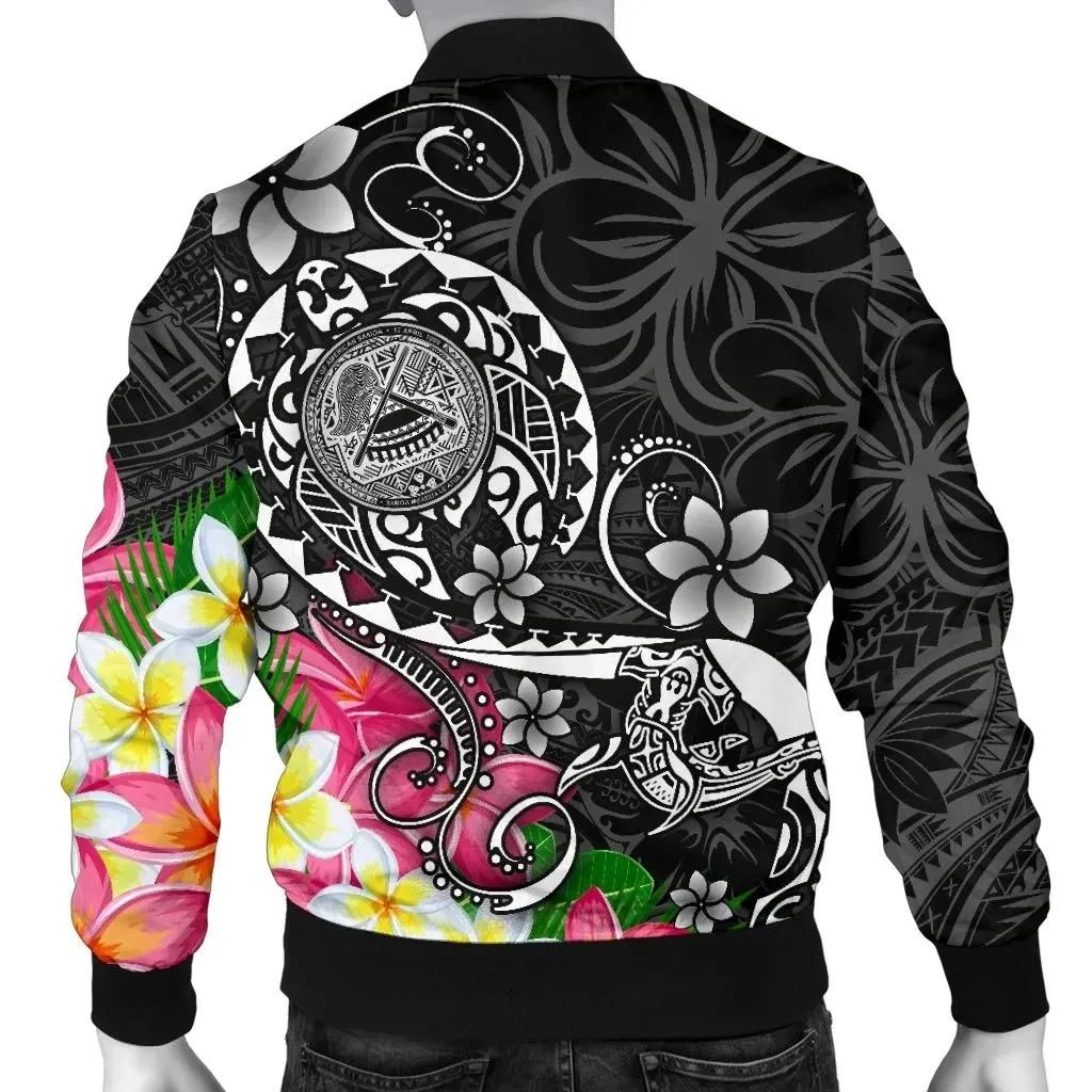 Bomber-Jacket-American-Samoa-Polynesian-Turtle-Plumeria-Black-BN18-Bomber-Jacket-1