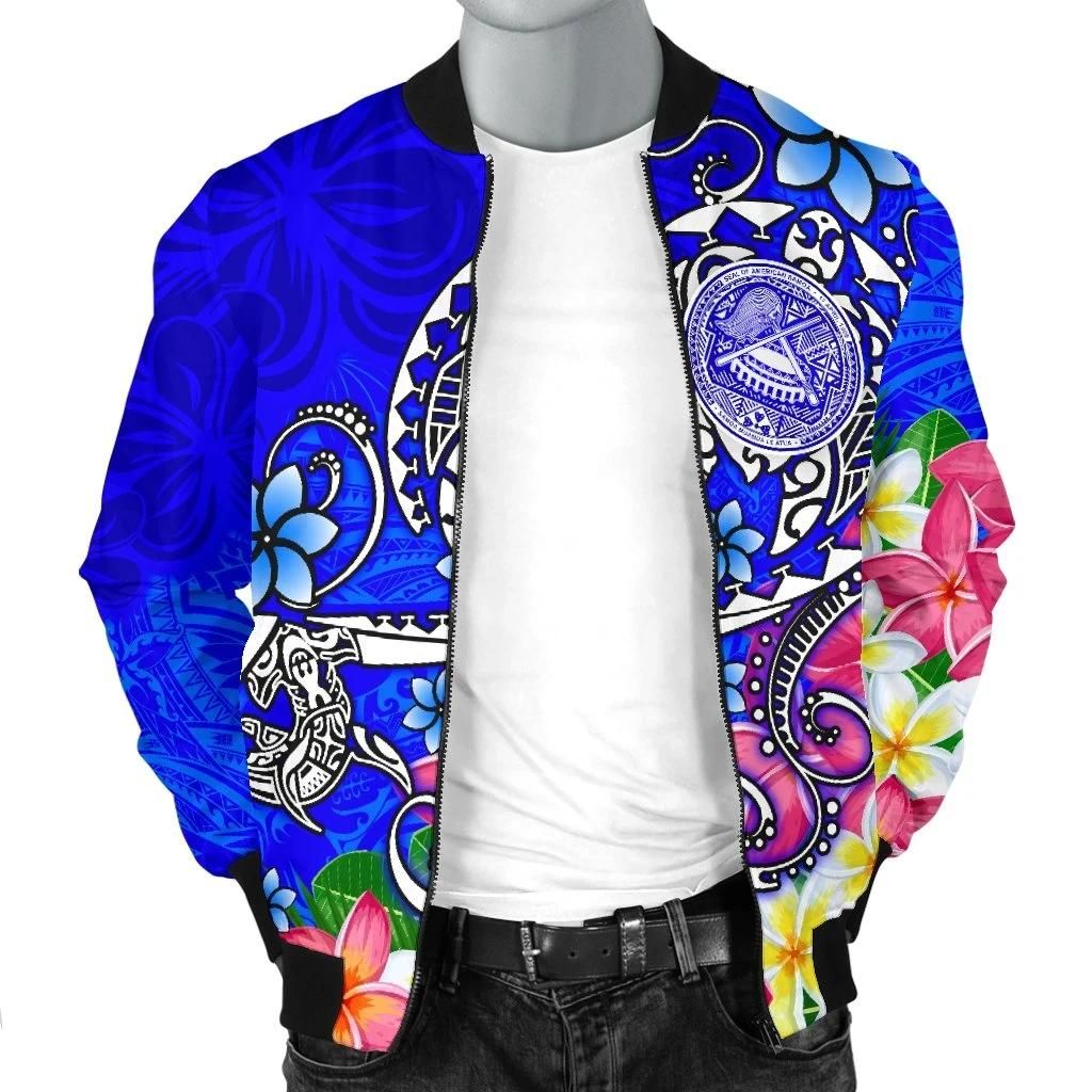 Bomber-Jacket-American-Samoa-Polynesian-Turtle-Plumeria-Blue-BN18-Bomber-Jacket-2