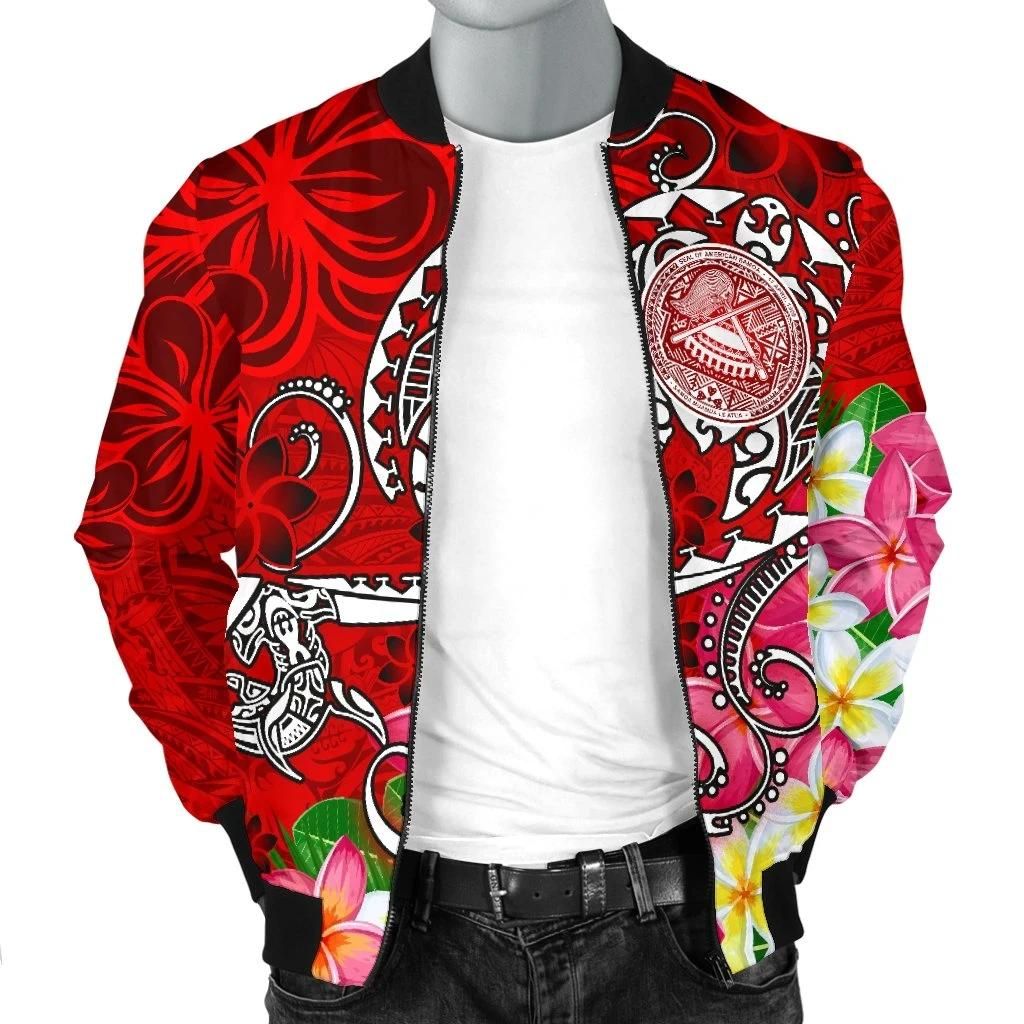 Bomber-Jacket-American-Samoa-Polynesian-Turtle-Plumeria-Red-BN18-Bomber-Jacket-2