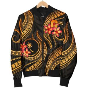 Bomber Jacket Chuuk Micronesian Gold Plumeria - BN11 Bomber Jacket