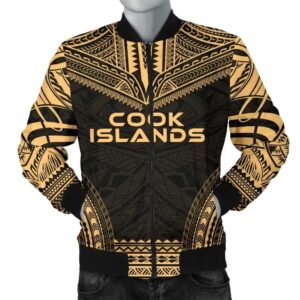 Bomber Jacket Cook Islands Polynesian Chief - Gold Version - Bn10 Bomber Jacket