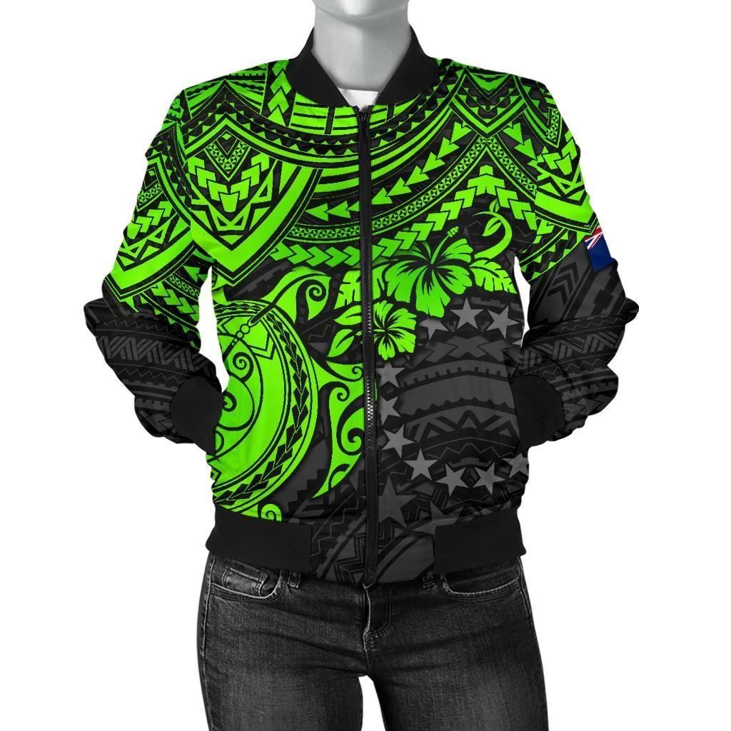 Bomber Jacket Cook Islands Polynesian - Green Turtle - BN15 Bomber Jacket Bomber Jacket Cook Islands Polynesian - Green Turtle - BN15 Bomber Jacket