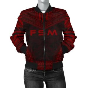 Bomber Jacket Federated States Of Micronesia Polynesian Chief - Red Version - Bn10 Bomber Jacket