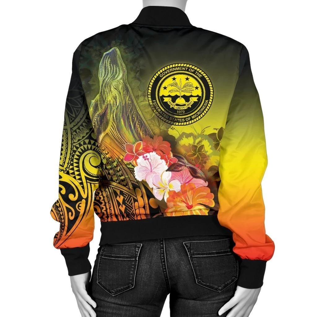 Bomber-Jacket-Federated-States-of-Micronesia-Custom-Personalised-Humpback-Whale-with-Tropical-Flowers-Yellow-BN18-Bomber-Jacket-1
