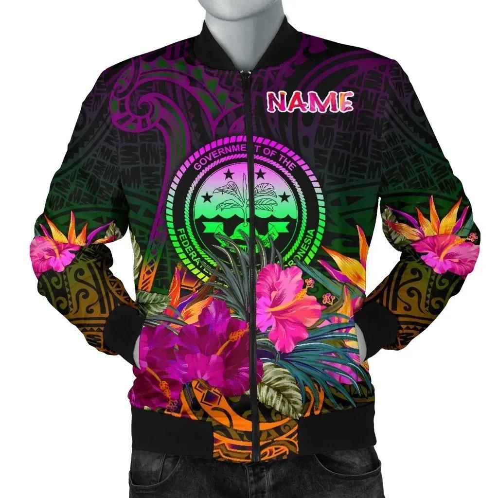 Bomber Jacket Federated States of Micronesia Personalised - Summer Hibiscus - BN15 Bomber Jacket Bomber Jacket Federated States of Micronesia Personalised - Summer Hibiscus - BN15 Bomber Jacket