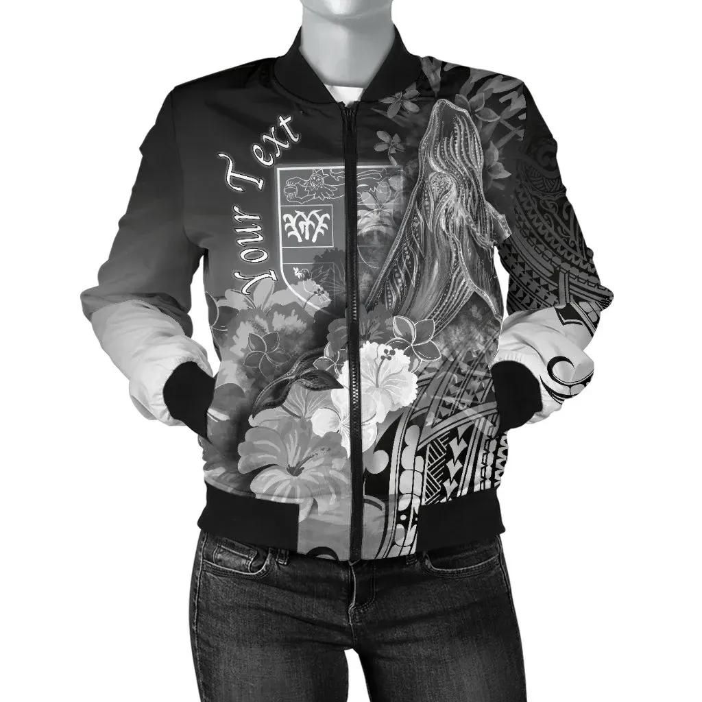 Bomber Jacket Fiji Custom Personalised - Humpback Whale with Tropical Flowers (White)- BN18 Bomber Jacket Bomber Jacket Fiji Custom Personalised - Humpback Whale with Tropical Flowers (White)- BN18 Bomber Jacket
