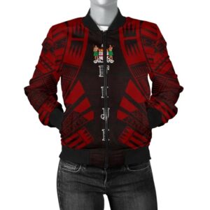 Bomber Jacket Fiji Polynesian Tattoo Red - BN0110 Bomber Jacket