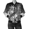 Bomber Jacket Guam Custom Personalised - Humpback Whale with Tropical Flowers (White)- BN18 Bomber Jacket