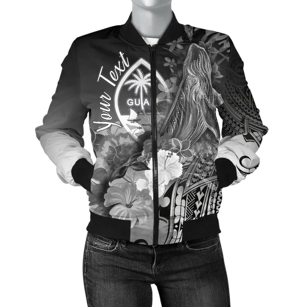 Bomber Jacket Guam Custom Personalised - Humpback Whale with Tropical Flowers (White)- BN18 Bomber Jacket Bomber Jacket Guam Custom Personalised - Humpback Whale with Tropical Flowers (White)- BN18 Bomber Jacket