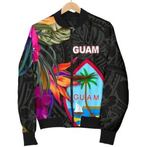 Bomber Jacket Guam - Hibiscus Polynesian Pattern - BN39 Bomber Jacket