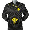 Bomber Jacket Hawaii - Hawaii Kanaka Maoli And Map ( Black) - BN25 Bomber Jacket