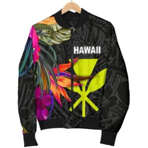 Bomber Jacket Hawaii - Hibiscus Polynesian Pattern - BN39 Bomber Jacket