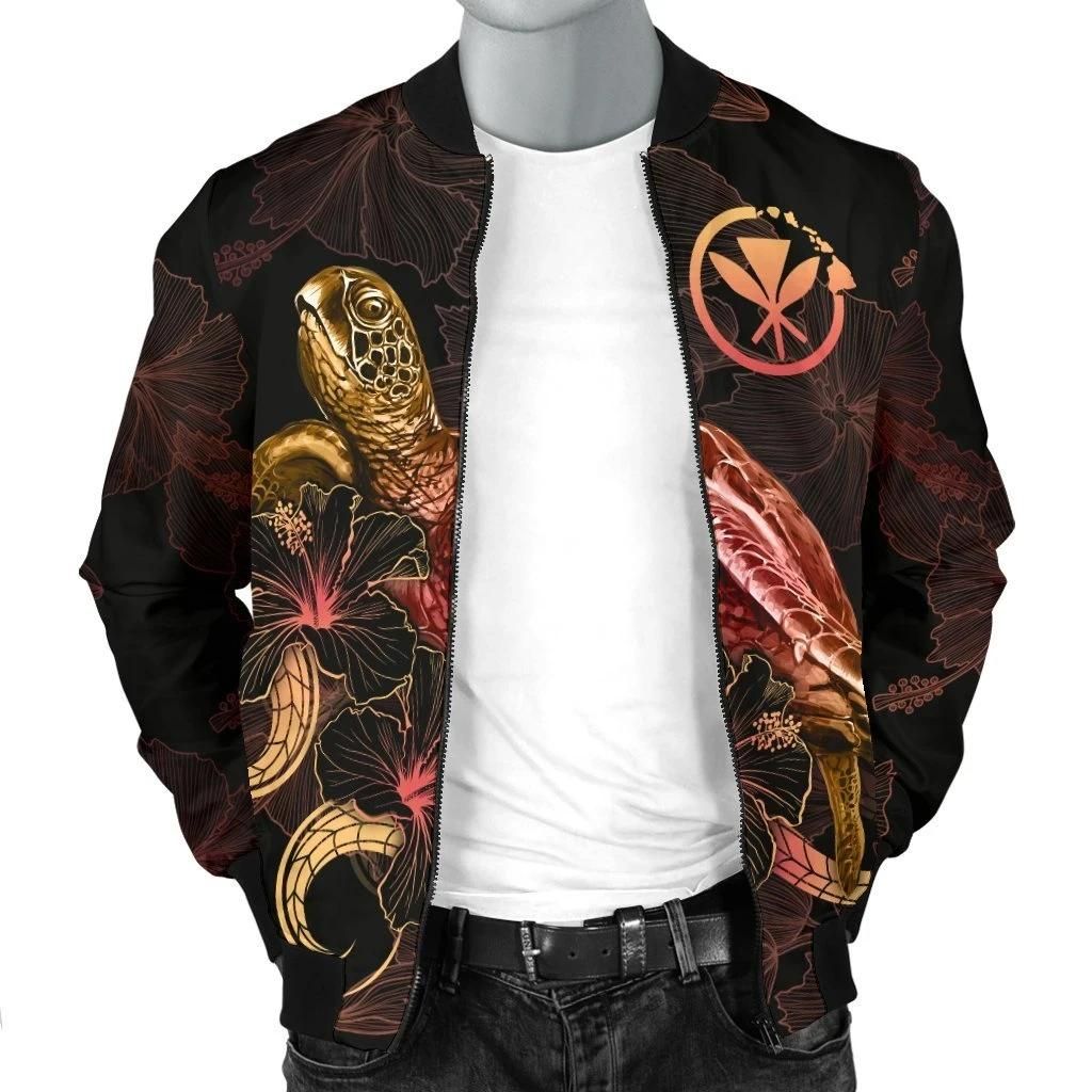 Bomber-Jacket-Hawaii-Polynesian-Turtle-With-Blooming-Hibiscus-Gold-BN22-Bomber-Jacket-2