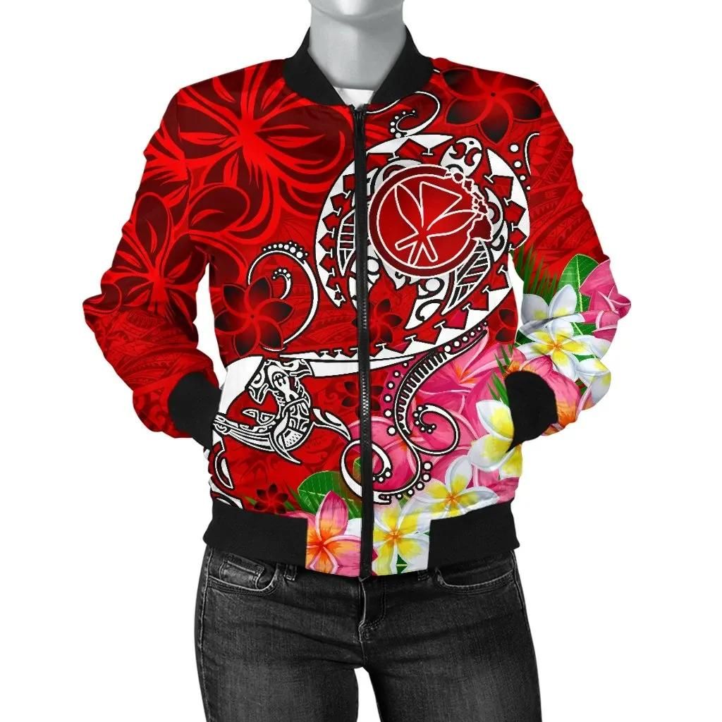 Bomber Jacket Hawaii - Turtle Plumeria Polynesian Tattoo Red Color - BN18 Bomber Jacket Bomber Jacket Hawaii - Turtle Plumeria Polynesian Tattoo Red Color - BN18 Bomber Jacket