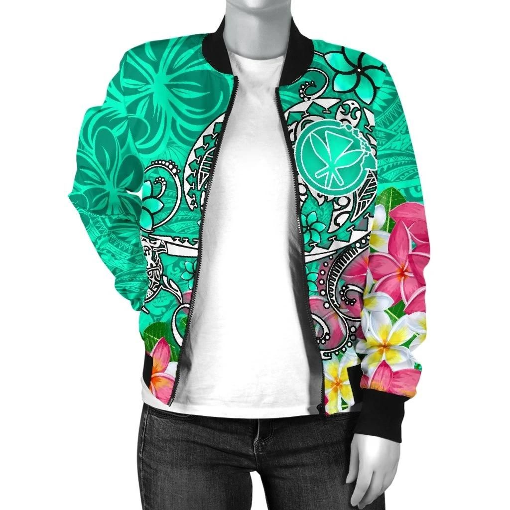 Bomber-Jacket-Hawaii-Turtle-Plumeria-Polynesian-Tattoo-Turquoise-Color-BN18-Bomber-Jacket-2
