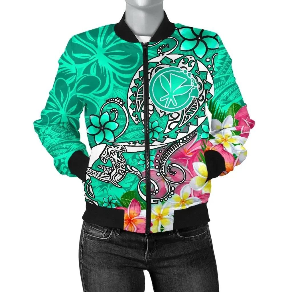Bomber Jacket Hawaii - Turtle Plumeria Polynesian Tattoo Turquoise Color - BN18 Bomber Jacket Bomber Jacket Hawaii - Turtle Plumeria Polynesian Tattoo Turquoise Color - BN18 Bomber Jacket