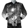 Bomber Jacket Marshall Islands Custom Personalised - Humpback Whale with Tropical Flowers (White)- BN18 Bomber Jacket