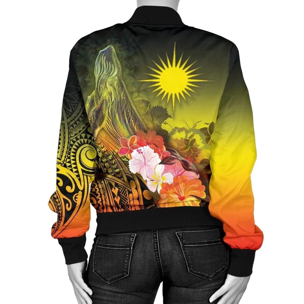 Bomber-Jacket-Marshall-Islands-Custom-Personalised-Humpback-Whale-with-Tropical-Flowers-Yellow-BN18-1