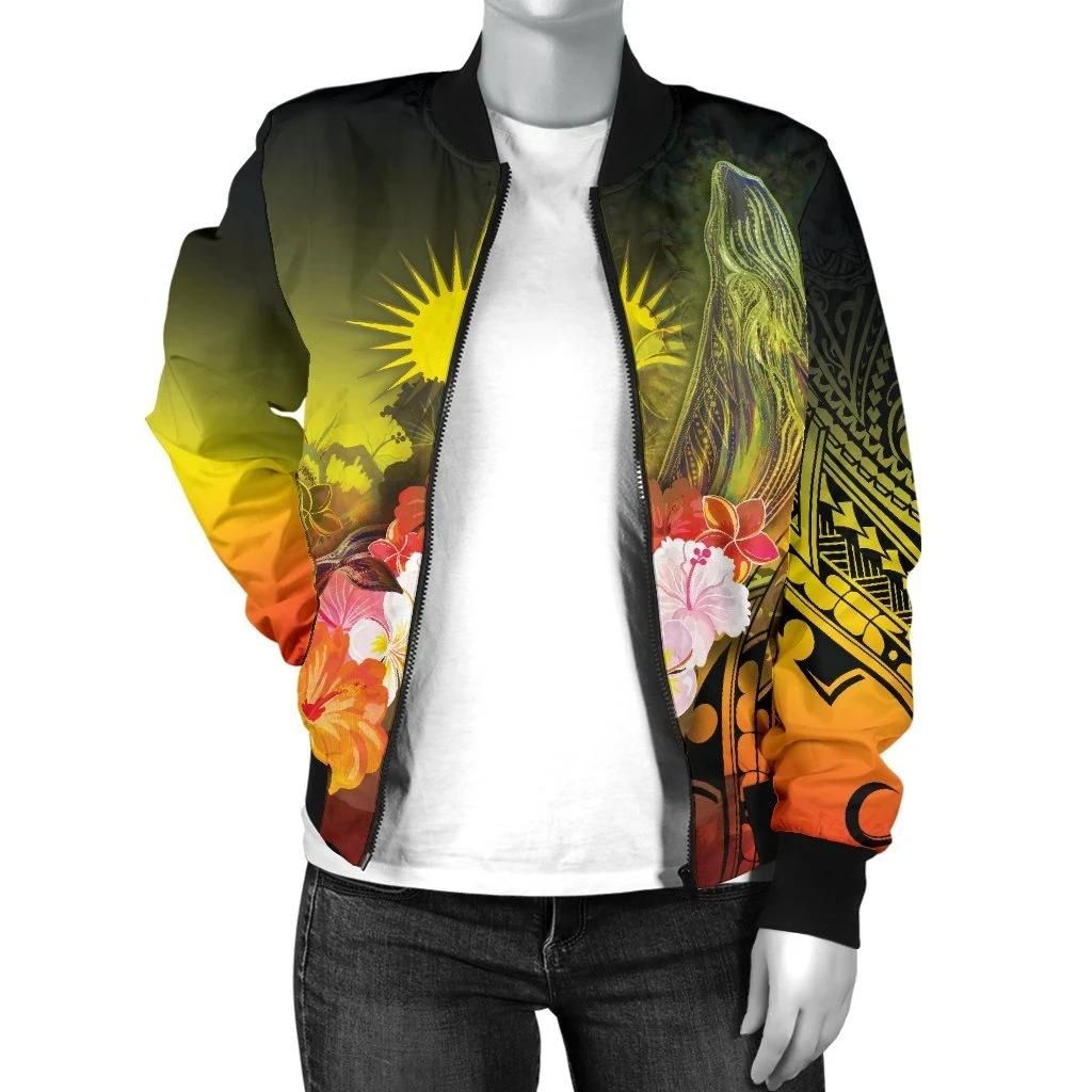 Bomber-Jacket-Marshall-Islands-Humpback-Whale-with-Tropical-Flowers-Yellow-BN18-Bomber-Jacket-2