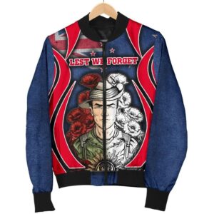 Bomber Jacket New Zealand - Anzac Day Lest We Forget - BN12 Bomber Jacket