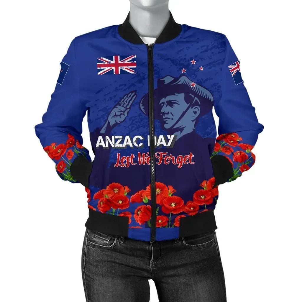 Bomber Jacket New Zealand Anzac Day Red Poppy A10 Bomber Jacket Bomber Jacket New Zealand Anzac Day Red Poppy A10 Bomber Jacket