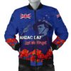 Bomber Jacket New Zealand - New Zealand Anzac Day Red Poppy A10
