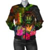 Bomber Jacket Niue Polynesian - Hibiscus and Banana Leaves - BN15 Bomber Jacket