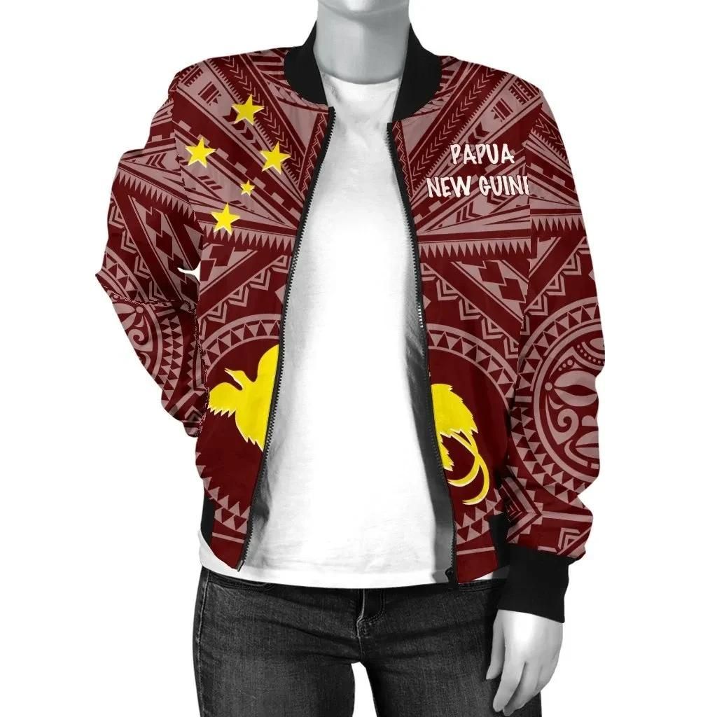 Bomber-Jacket-Papua-New-Guinea-Flag-With-Polynesian-Patterns-Red-BN25-Bomber-Jacket-2