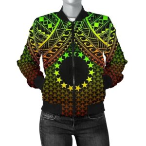 Bomber Jacket Polynesian Cook Islands Personalised - Reggae Vintage Polynesian Patterns - BN15 Bomber Jacket