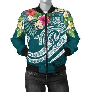Bomber Jacket Polynesian Hawaii - Summer Plumeria - BN15 Bomber Jacket